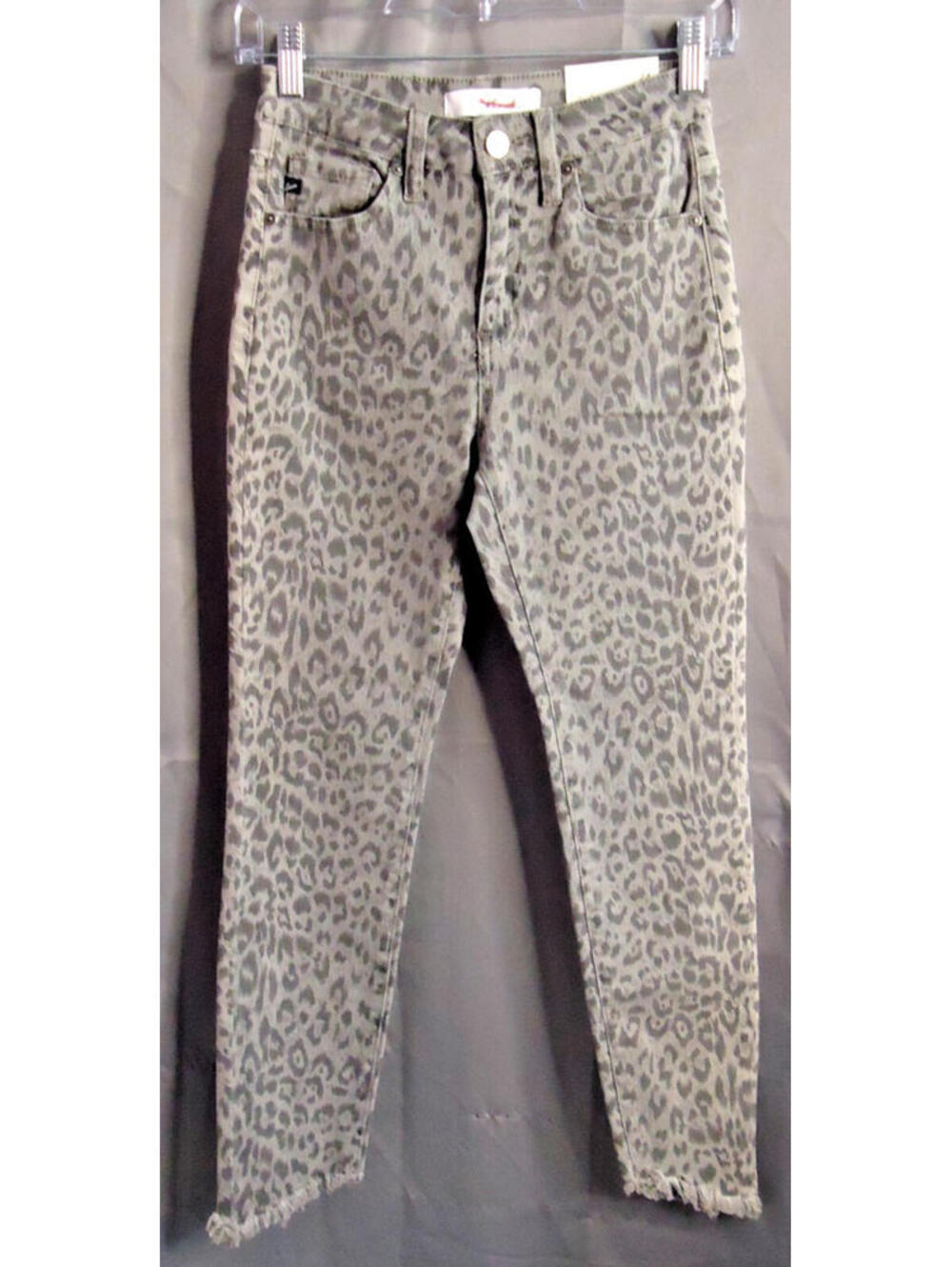 Kancan Gray Leopard Cheetah Animal Print High Rise Crop Skinny Size 1(24) New
